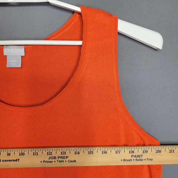 Chicos Knit Tank Top Womens Large Orange Sleeveless Pullover Casual Bright - Picture 6 of 10